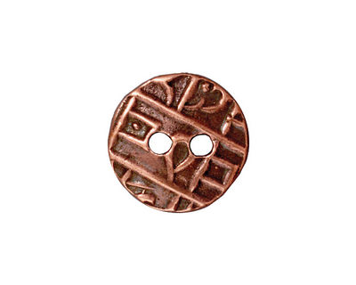 TierraCast Antique Copper (plated) Round Coin Button 18mm