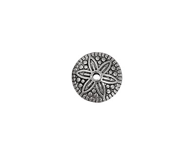 Pewter Daisy w/ Dots Rondelle 6x12mm