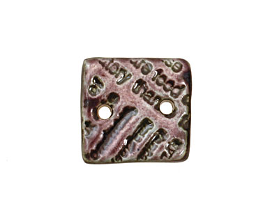 Earthenwood Studio Ceramic Amethyst Iron Small Square Text Link 19mm