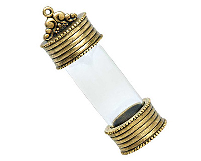 Nunn Design Antique Gold (plated) Glass Keepsake Pendant 59x20mm