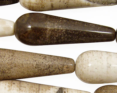 Mexican Painting Stone Teardrop 39x13mm
