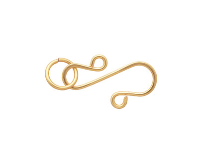 Gold Enameled Copper S Clasp 20x13mm, 8mm ring