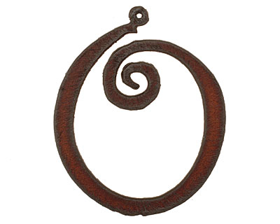 The Lipstick Ranch Rusted Iron Letter O Pendant 43x52mm