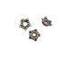 Antique Silver (plated) Bead Star Bead Cap 4x9mm