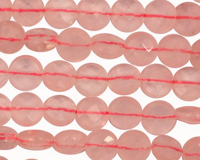 Rose Quartz Faceted Coin 8mm