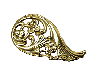 Stampt Antique Gold (plated) Floral Wing Filigree (right) 38x20mm