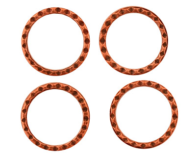 Stampt Antique Copper (plated) Small Round Textured Ring 16mm
