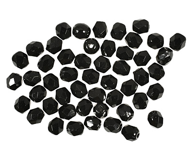 Czech Fire Polished Glass Jet Round 4mm