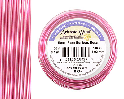 Artistic Wire Silver Plated Rose 18 gauge, 20 feet