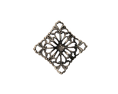 Stampt Antique Pewter (plated) Floral Square Filigree 15mm