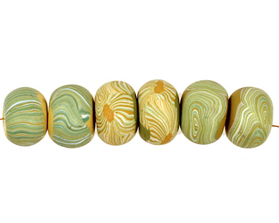 Humble Beads Polymer Clay Chartreuse Tiny Disk 7x10-11mm