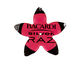 Trinket Foundry Hot Pink & Black (Raz) Large 5 Petal Bottle Cap Flower 34mm