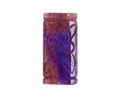 Purple Agate Carved Thin Pillow 39-40x19-20mm