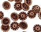 Antique Copper Fluted Bead Cap w/ Roped & Beaded Rings 10mm