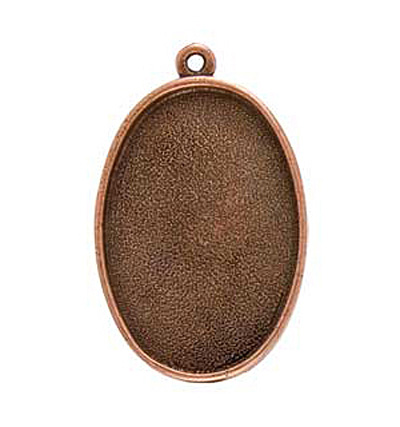 Nunn Design Antique Copper (plated) Grande Oval Bezel Pendant 44x28mm