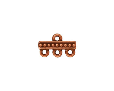 TierraCast Antique Copper (plated) Beaded 3-1 Link 15x9mm