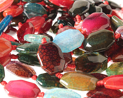 Bold Rainbow Fire Agate Octagon 25x19mm