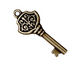 TierraCast Antique Brass (plated) Victorian Key Pendant 15x36mm