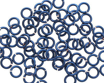 Blue Enameled Copper Round Jump Ring 5mm, 18 gauge