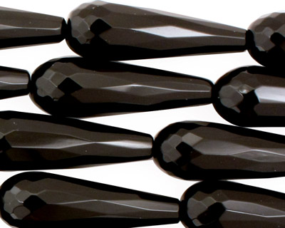Black Onyx Faceted Teardrop 30-31x10mm