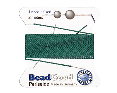 Green Griffin Nylon Beading Cord Size 6, 2 meters