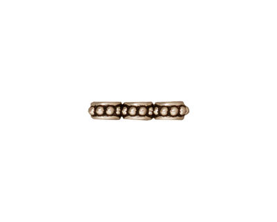 TierraCast Antique Silver (plated) Beaded 3-Hole Bar 11x3mm