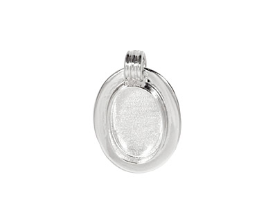 Silver (plated) Lipped Oval Bezel 15x20mm