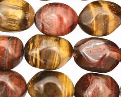 Tiger Eye (multi) Faceted Tumbled Nugget 14-17x12-13mm