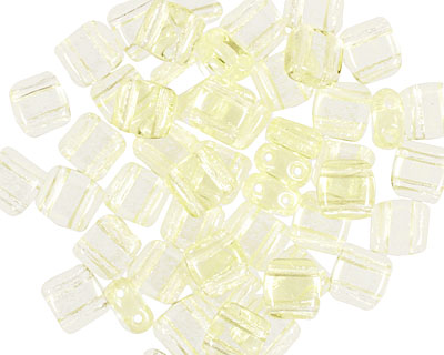 Czech Glass Jonquil 2-Hole Tile 6mm