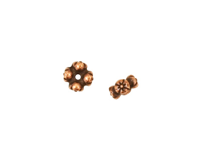 TierraCast Antique Copper (plated) 4 Flowers Heishi 3x6mm