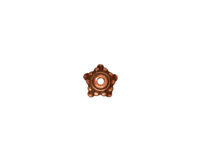 TierraCast Antique Copper (plated) Beaded Star Bead Cap 4x8mm