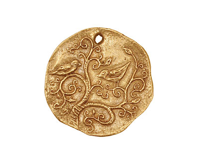 Green Girl Bronze Bronze Bird Branch Pendant 27mm