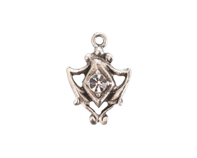 Nunn Design Antique Silver (plated) Medallion Crystal Charm 15x20mm