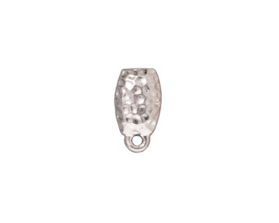 TierraCast Rhodium (plated) Hammertone Ear Post 7x14mm