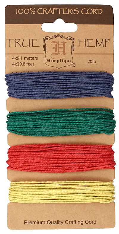 Shades of Topaz Hemp Twine 20 lb, 29.8 ft x 4 colors