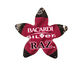 Trinket Foundry Raspberry & Black Large 5 Petal Bottle Cap Flower 34mm
