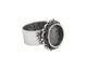 Nunn Design Antique Silver (plated) Small Ornate Circle Bezel Adjustable Ring 20mm