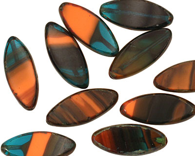 Czech Glass Poolside Horse Eye 18x8mm