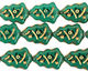 Czech Glass Emerald w/ Gold Inlay Christmas Tree 17x12mm