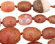 Rustic Orange Line Agate Faceted Rice Graduated 13-30x12-26mm