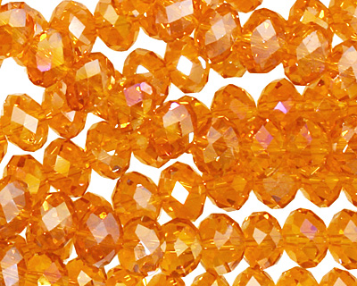 Tangerine AB Crystal Faceted Rondelle 8mm