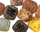 Czech Glass Earth Mix Wavy Square 15mm