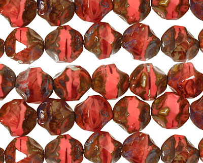 Czech Glass Pink Silk Quartz Picasso Chandelier Cut 8mm