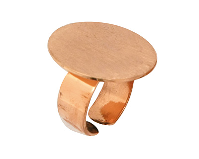 Copper Adjustable Circle Ring 24mm