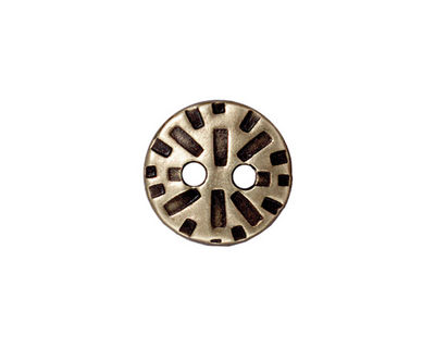 TierraCast Antique Brass (plated) Round Radiant Button 15mm