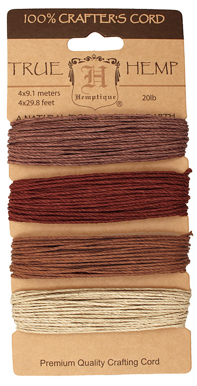 Shades of Bronze Hemp Twine 20 lb, 29.8 ft x 4 colors