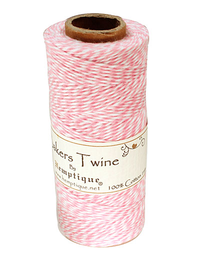 Light Pink/White Bakers Twine 2 ply, 410 ft