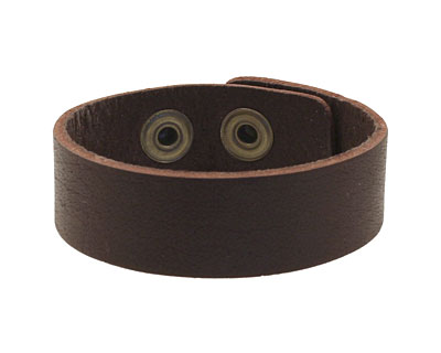 Red Brown Leather Cuff Bracelet 7/8