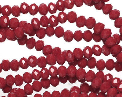 Oxblood Crystal Faceted Rondelle 10mm