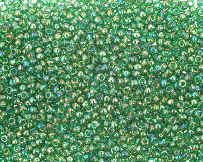 TOHO Transparent Rainbow Grass Green Round 11/0 Seed Bead